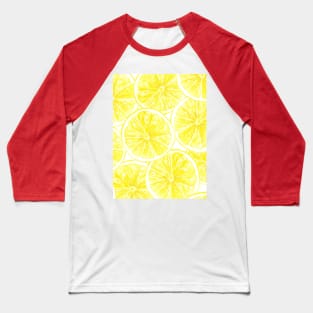 Lemon slices pattern watercolor Baseball T-Shirt